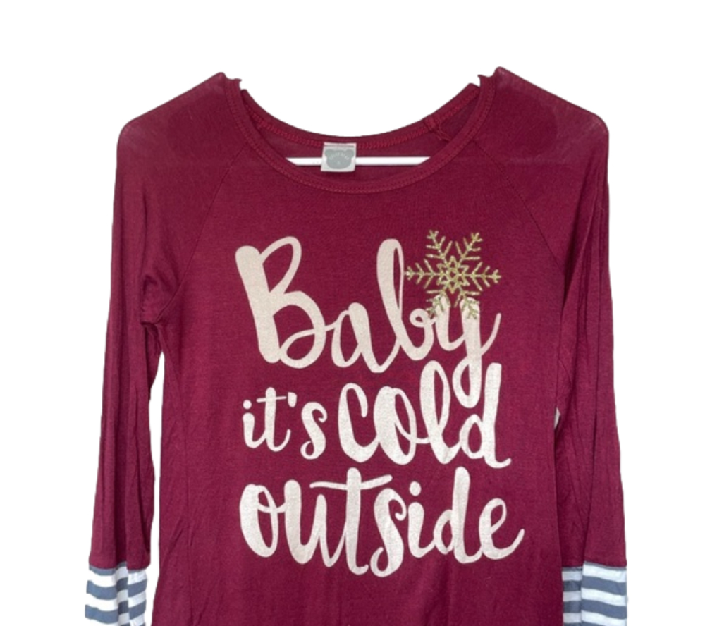 Baby It’s Cold Outside long sleeved graphic sweater small boutique